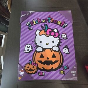 Hello Kitty Trick or Treat Purple and Orange Wall Art